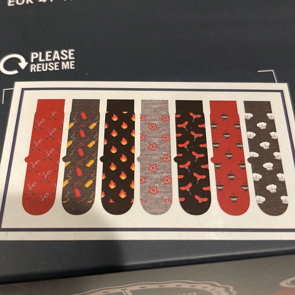 Men’s sock set. 7 pairs grilling theme. NWT. - Picture 2 of 6